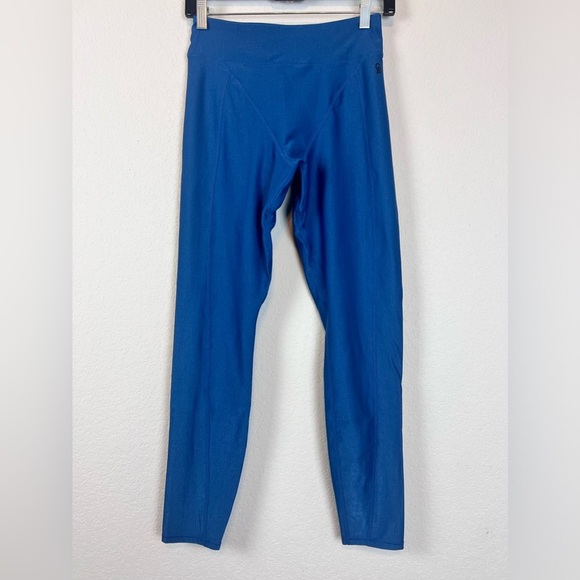 Good American Shiny Rib Seamless Leggings in  Washed Navy Blue Size 3 - Picture 1 of 9